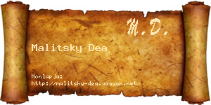Malitsky Dea névjegykártya